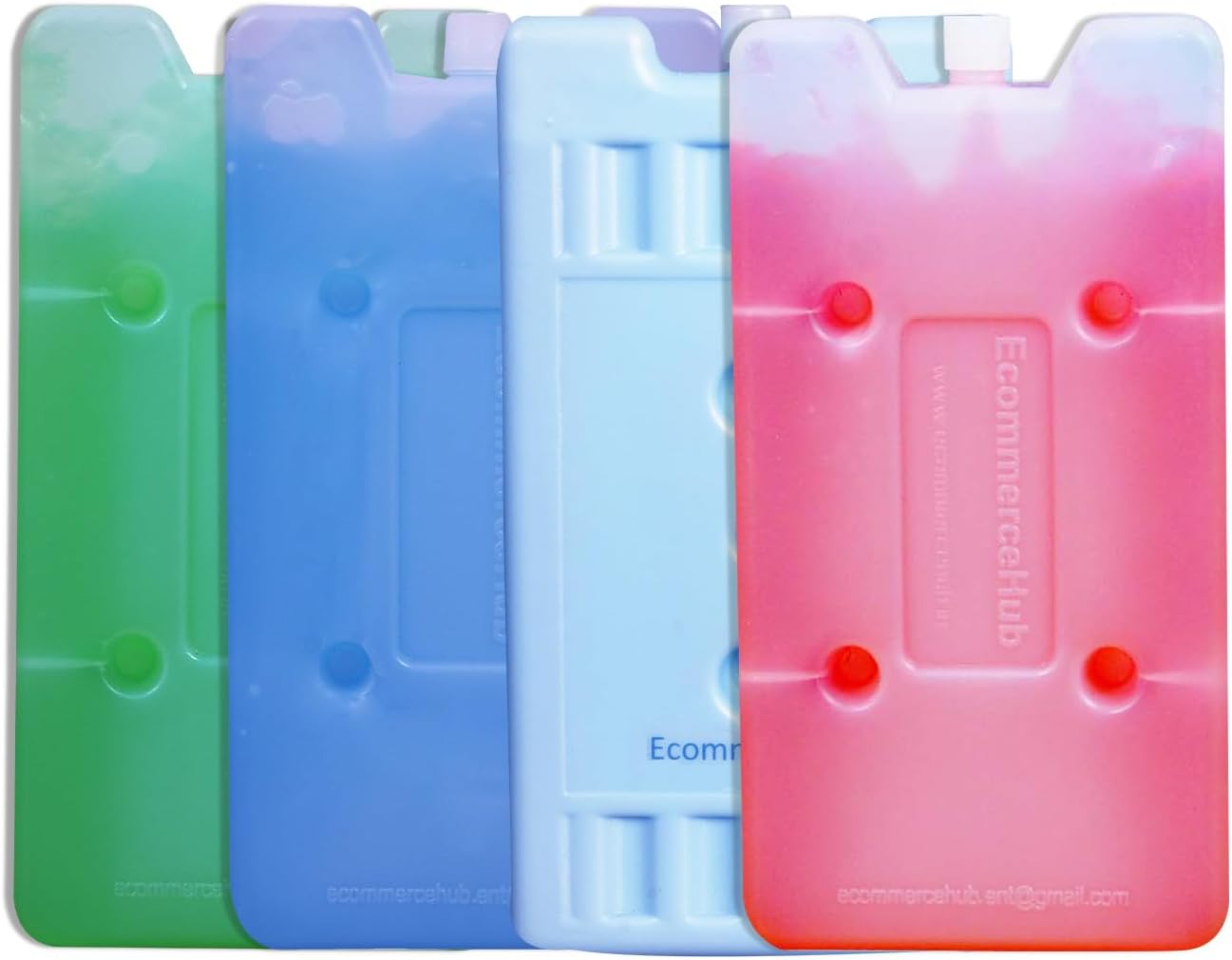 Ice Packs for Multipurpose, Healthy, BPA-Free Reusable, Refreezable, Keep Foods & Drinks Chill, Freeze Meal in Cooler Lunch Bag Picnic, Camping Outdoor,04 PCS, Multicolor.400ML Each.