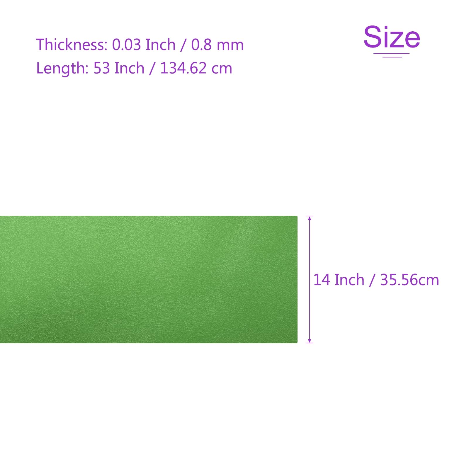 DMiotech 1 Pack 14 Inch x 53 Inch Faux Leather Strip Furniture Cover Napa Skin Grass Green PU Leather Roll for Handmade DIY Craft Projects - Image 3