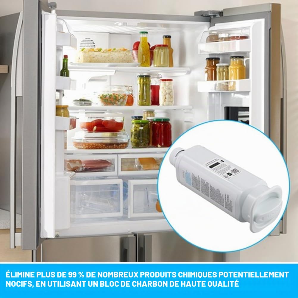 Semeany Lot de 3 filtres à eau pour réfrigérateur DA97-17376B Élément filtrant pour réfrigérateur 3 couches filtration efficace