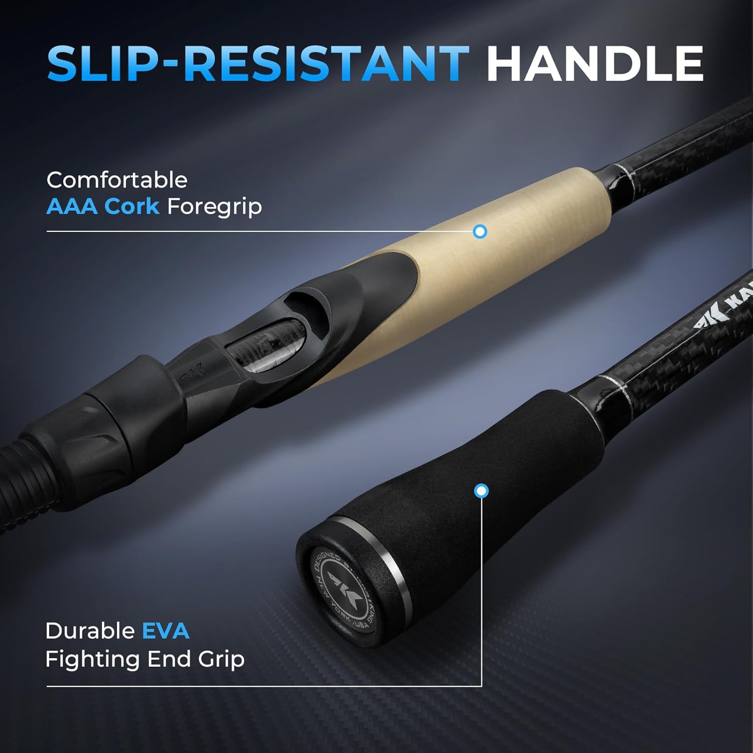 KastKing Spartacus II Plus Twin-Tip Spinning & Casting Rods, IM6 Graphite Blanks, Stainless Steel Frame with Zirconium Oxide Rings, 2-Piece Rods with Extra Tip Section, PTS, No-Slip Grip, Hook Keeper