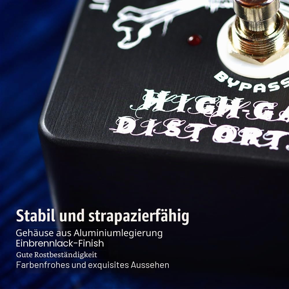 JOYO High Gain Distortion Pedal von AC/DC Crunch bis Heavy Metal mit Full Range EQ für E-Gitarre (JF-04)