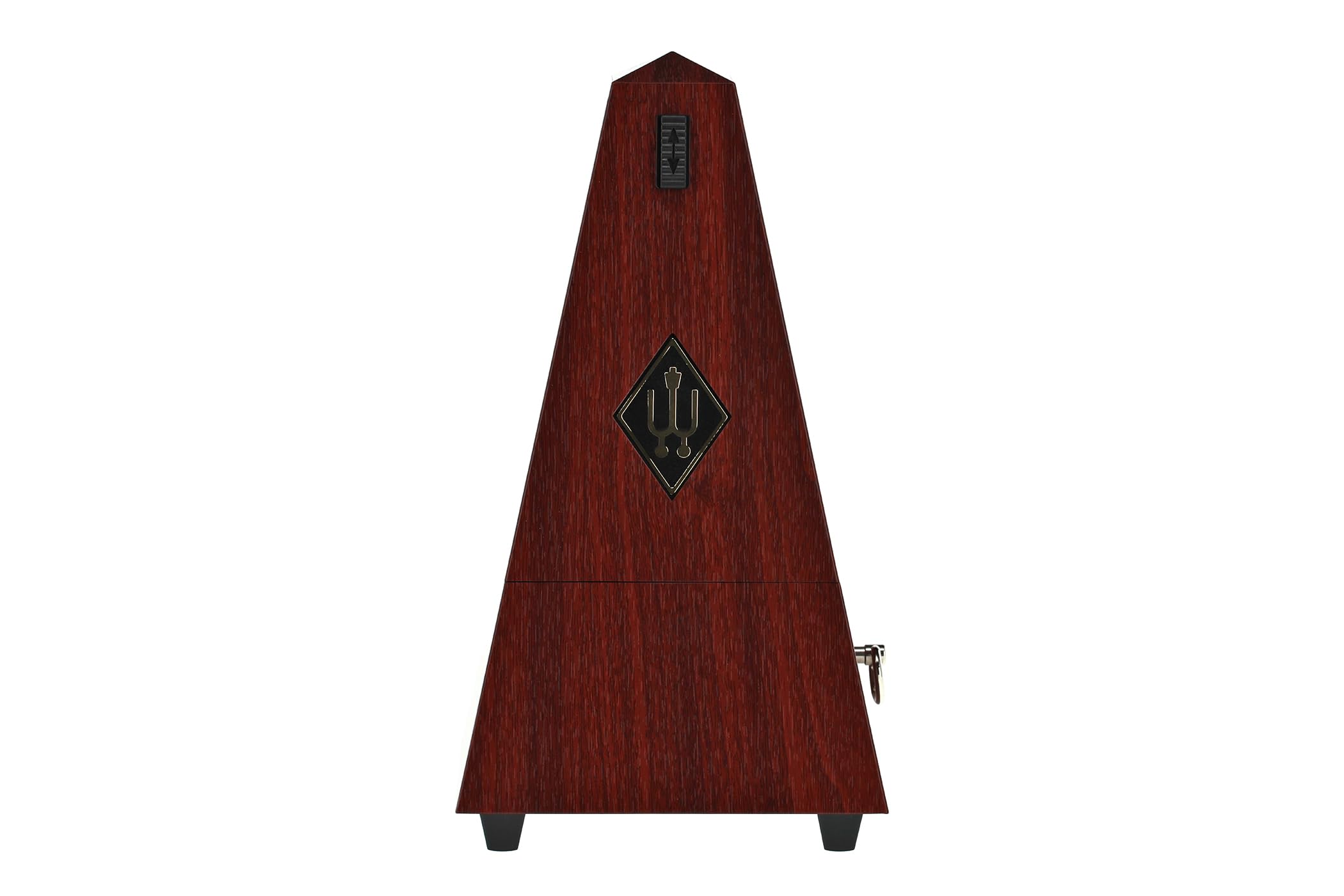 Wittner Metronomo Taktell Forma piramide Sistema Maelzel Serie 845 - Custodia in plastica - Senza campana - Effetto mogano - Meccanico a carica - Non sono necessarie batterie - Made in Germany