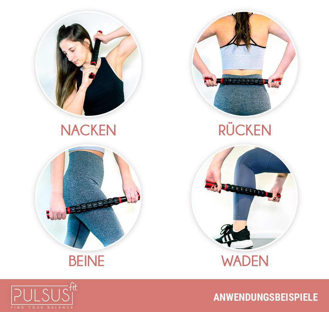 Faszien Set mit Übungsvideo App: Muskelroller, Duoball, Faszienrolle & Lacrosse Ball zum Faszien Training der Muskeln und Schmerztherapie