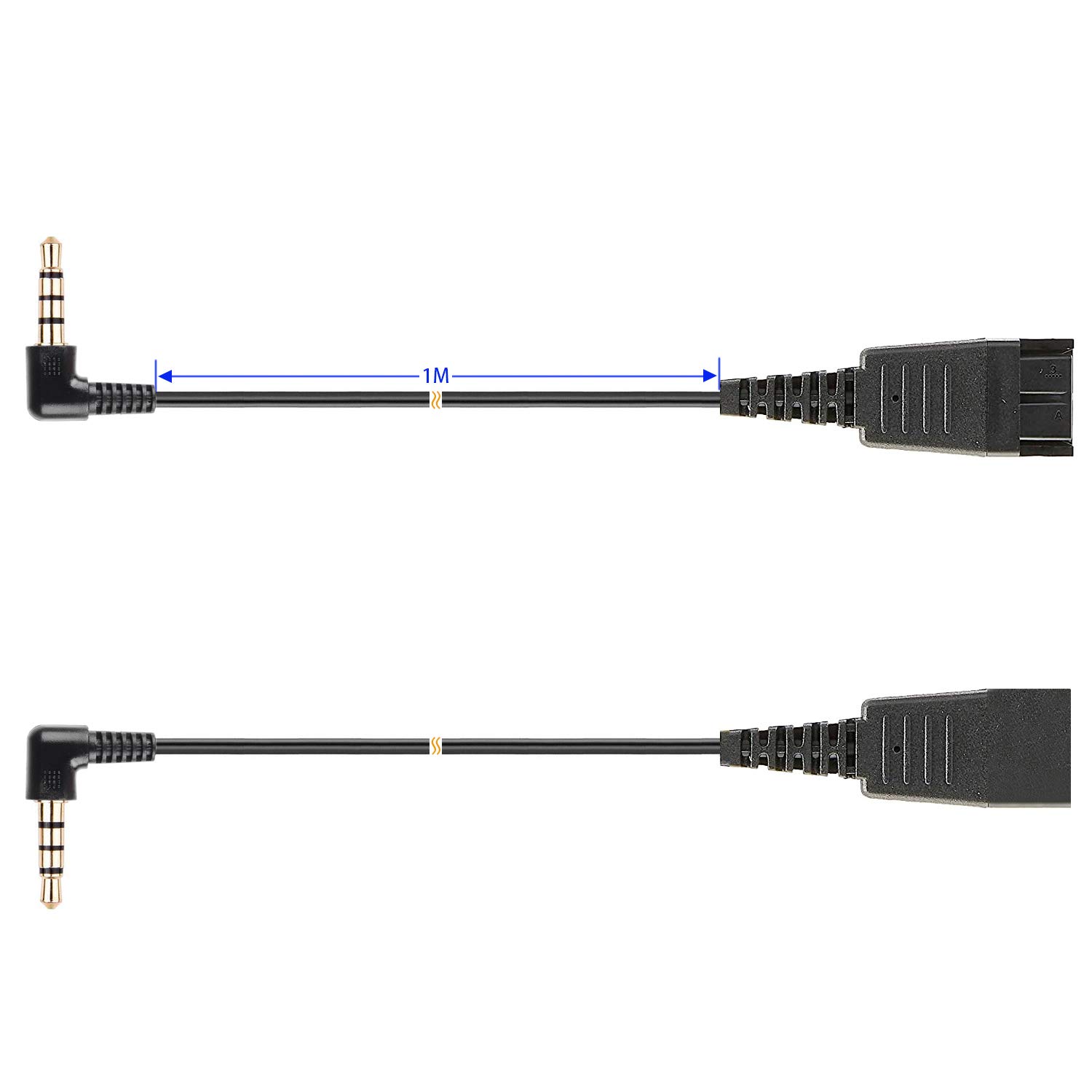 VoiceJoy Quick Disconnect Cable for Jabra GN Headsets with Single 3.5mm Plug for Smartphone Mobile Phones,Laptop etc