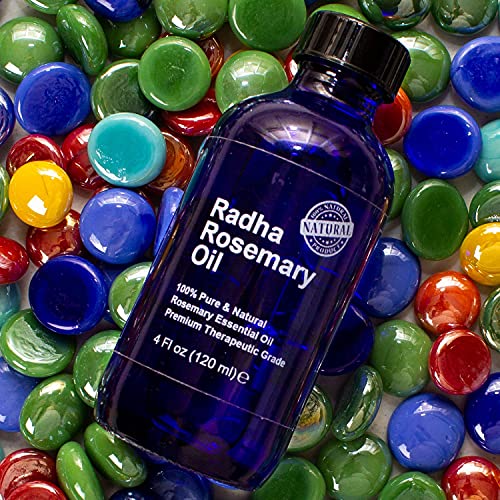 Radha Beauty - Huge 4 Oz. Rosemary Essential Oil - 100% Pure Therapeutic Grade, Steam Distilled For Aromatherapy, Relaxation, Scalp, Healthy Hair Growth, Anti-Aging, Dry Skin #TOP7