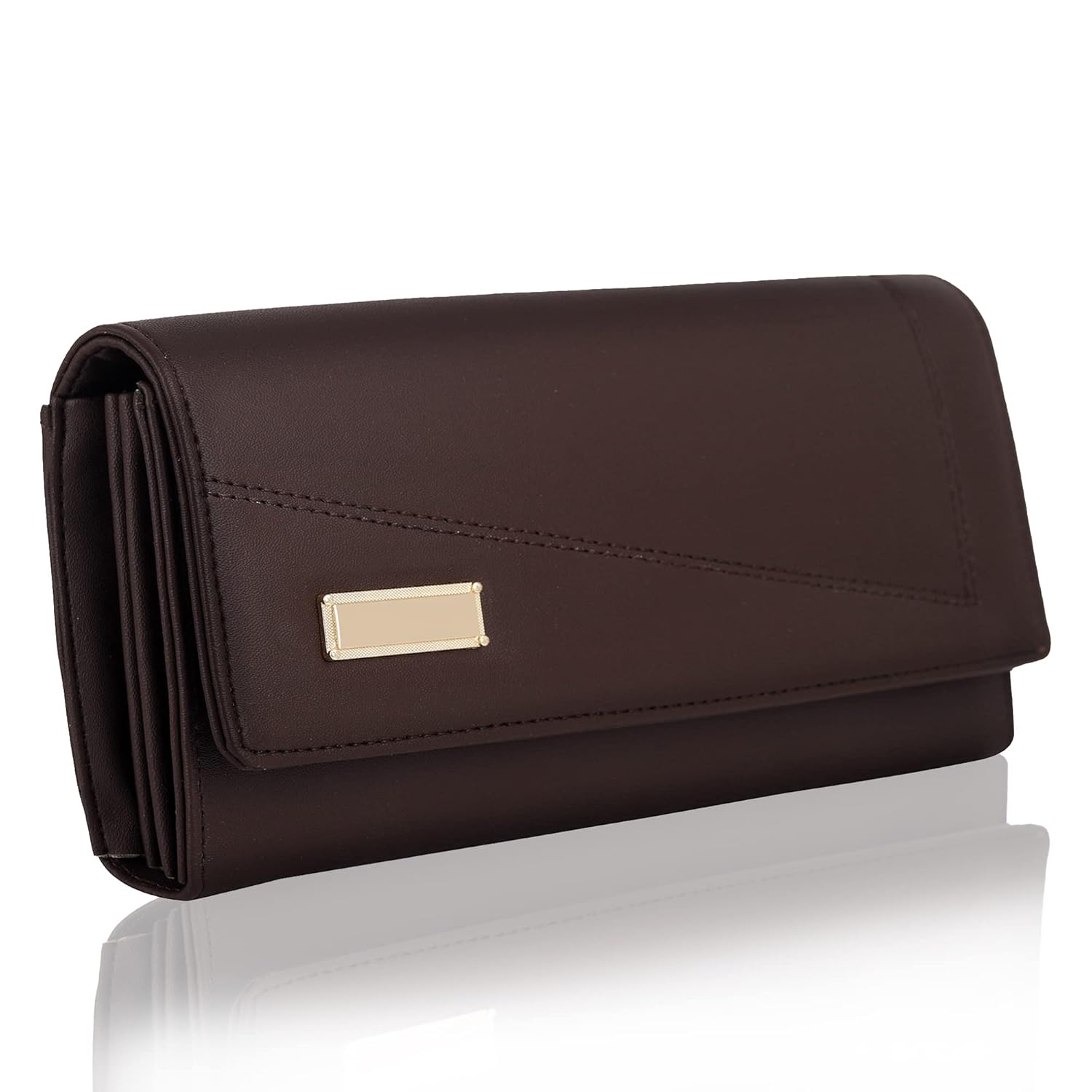 ALSU Women’s Brown Wallet Cum Hand Clutch with 4 Card Pockets_arf-003br