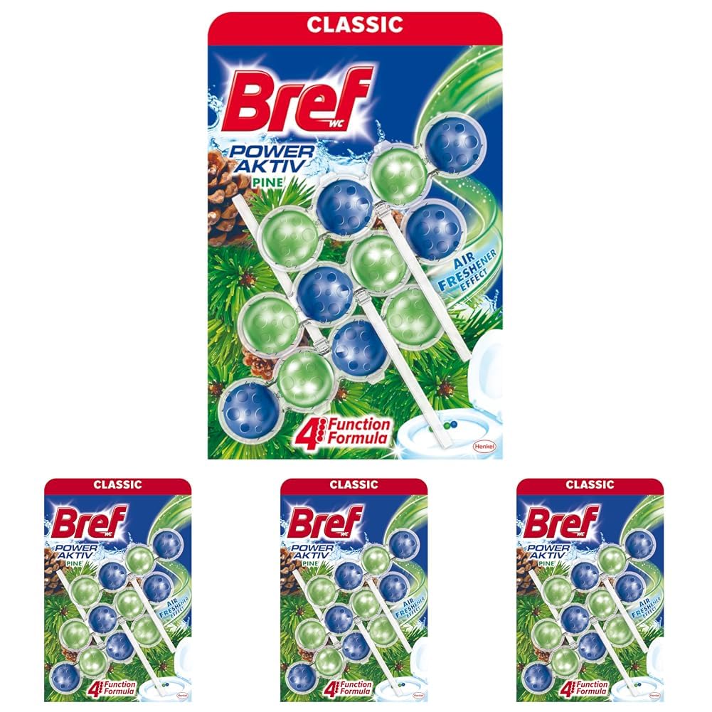 Bref Power Active Çam Kokulu 3'lü Klozet Bloğu 3 x 50 g (4 paketi)