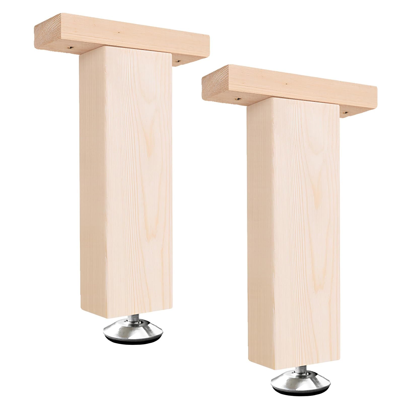 Generico Gambe Per Mobili In Legno T, Set Da 2 | Per Divani, Letti, Piedi Di Ricambio Panche, Con Piedino Regolabile E Vite Piedini Armadietti Ricambio(50cm/19.6in)