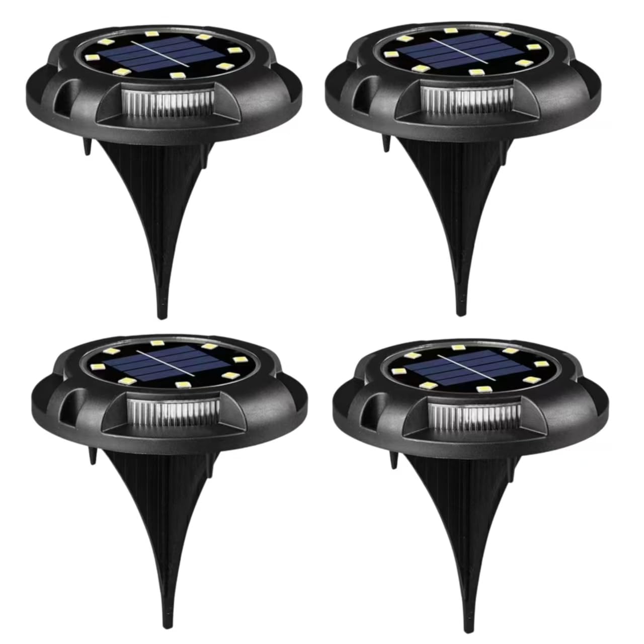 IP65 Waterproof LED Outdoor Solar Power Ground Light Lighting Control Path Deck Lights Yard Driveway Lawn Garden Decoration Lamp (White)