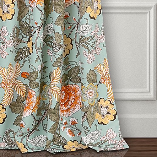 Lush Decor Sydney Curtains, Blue & Green, W 52" x L 95" (2 Panels) - Image 4