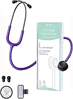 FriCARE Estetoscópio de Cabeça Dupla - Estetoscópios para Enfermeiros, Estudantes de Enfermagem, Paramédicos/Técnicos de Emergência Médica/Técnicos de Enfermagem/Auxiliares de Enfermagem, Tubo Roxo
