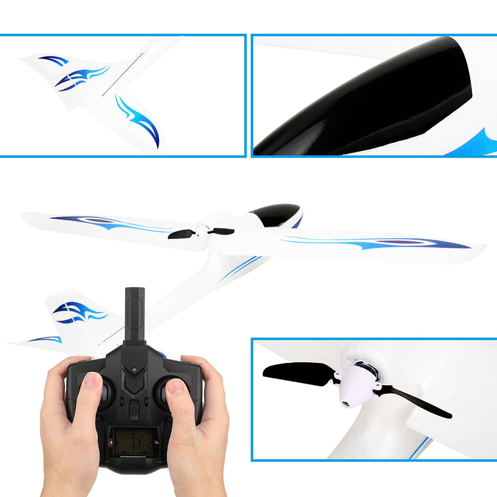 Zdalnie Sterowany Samolot 2.4G Zdalnie Sterowany Samolot Stałopłat Zdalnie Sterowany Samolot dla Dzieci (BLUE)