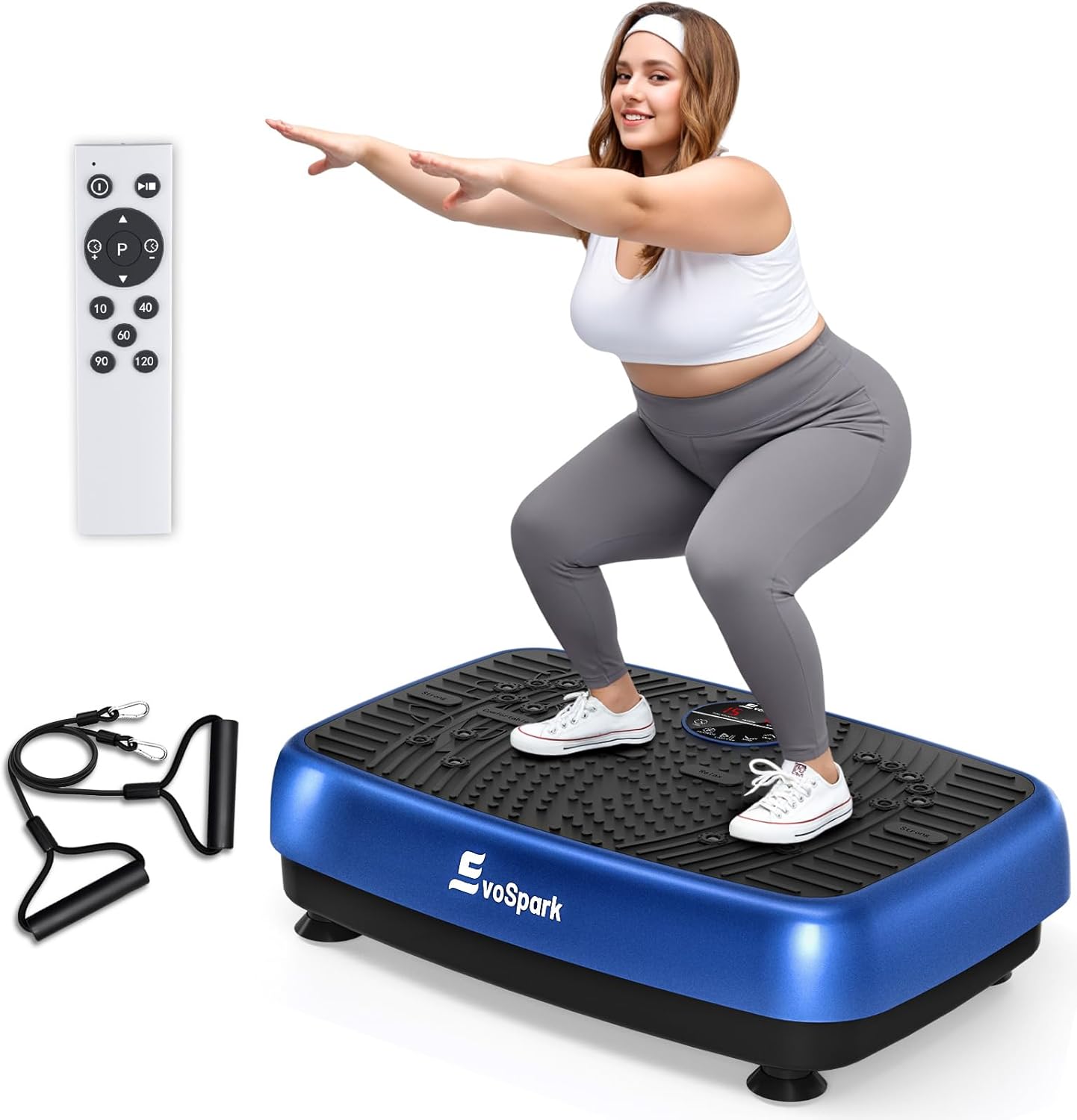 Vibration Plate Exercise Machine, 2025 New EvoSpark Vibration Plate Machine with Industrial Dual-Motor System,Whole Body Vibrating Plate for Lymphatic Drainage,450 Lbs Capacity Vibrate Platform