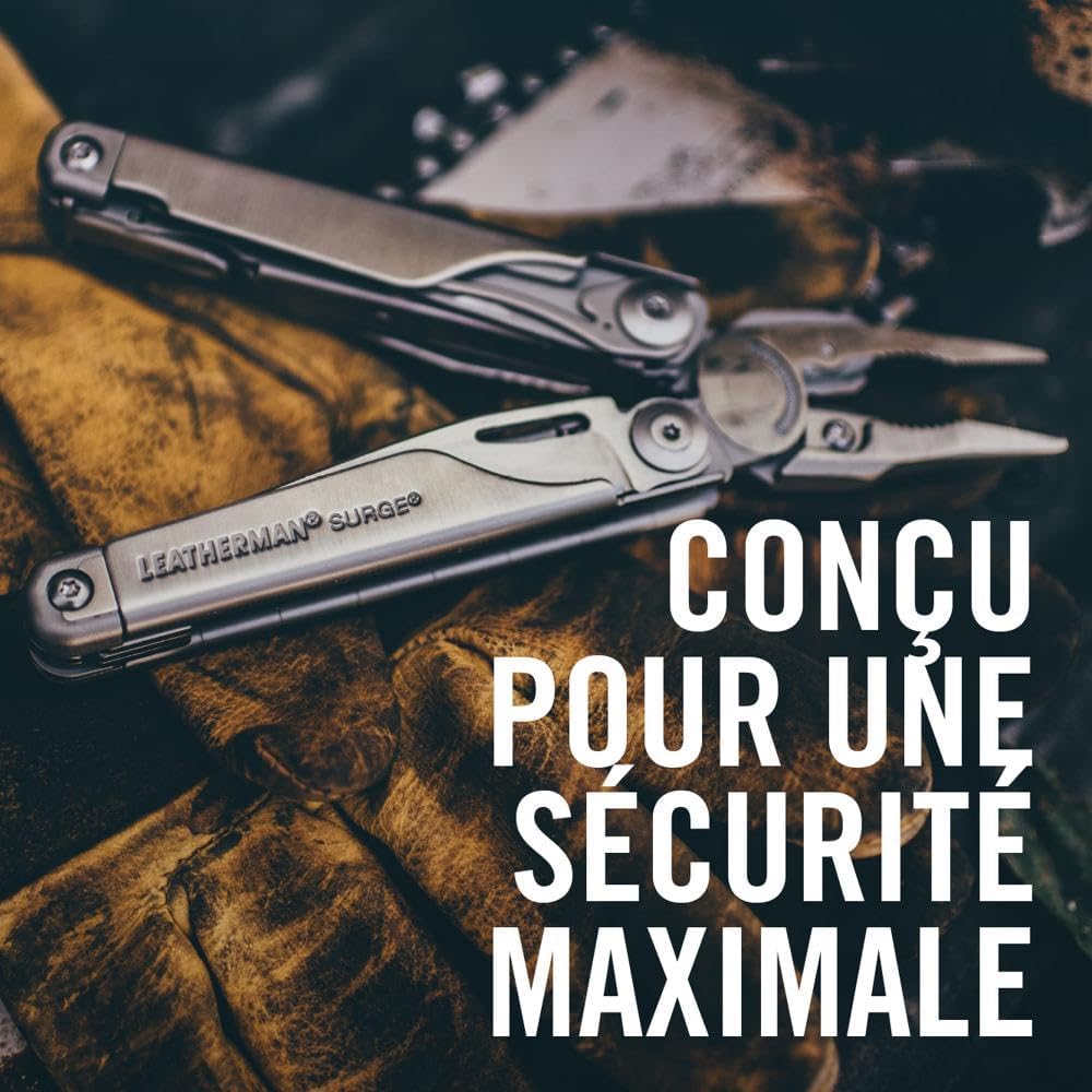 Leatherman Surge Outil Multifonction - 21 Outils Robustes avec Lames - Noir