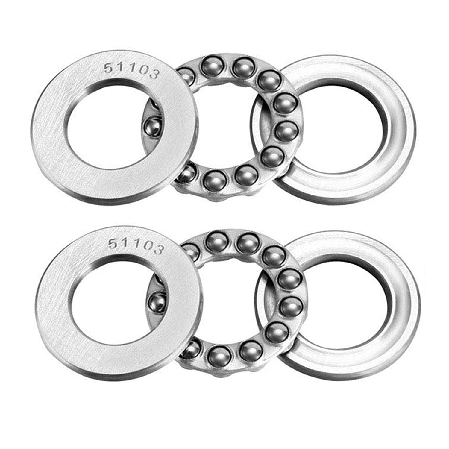 INVENTO 2Pcs 51103 17mm Axial Thrust Ball Bearing 17x30x9mm Single Direction carbon steel ball bearing (B09LT7YQ1K) Amazon Price History, Amazon Price Tracker