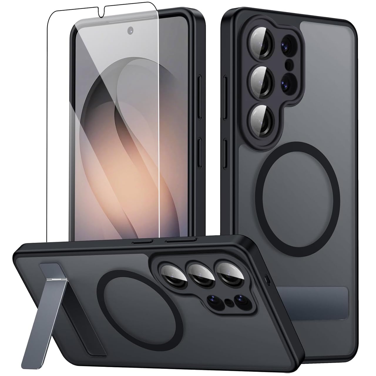 Magnetic for Samsung Galaxy S26 Ultra Case with Stand and Screen Protector Camera Protector Galaxy S 26 Ultra