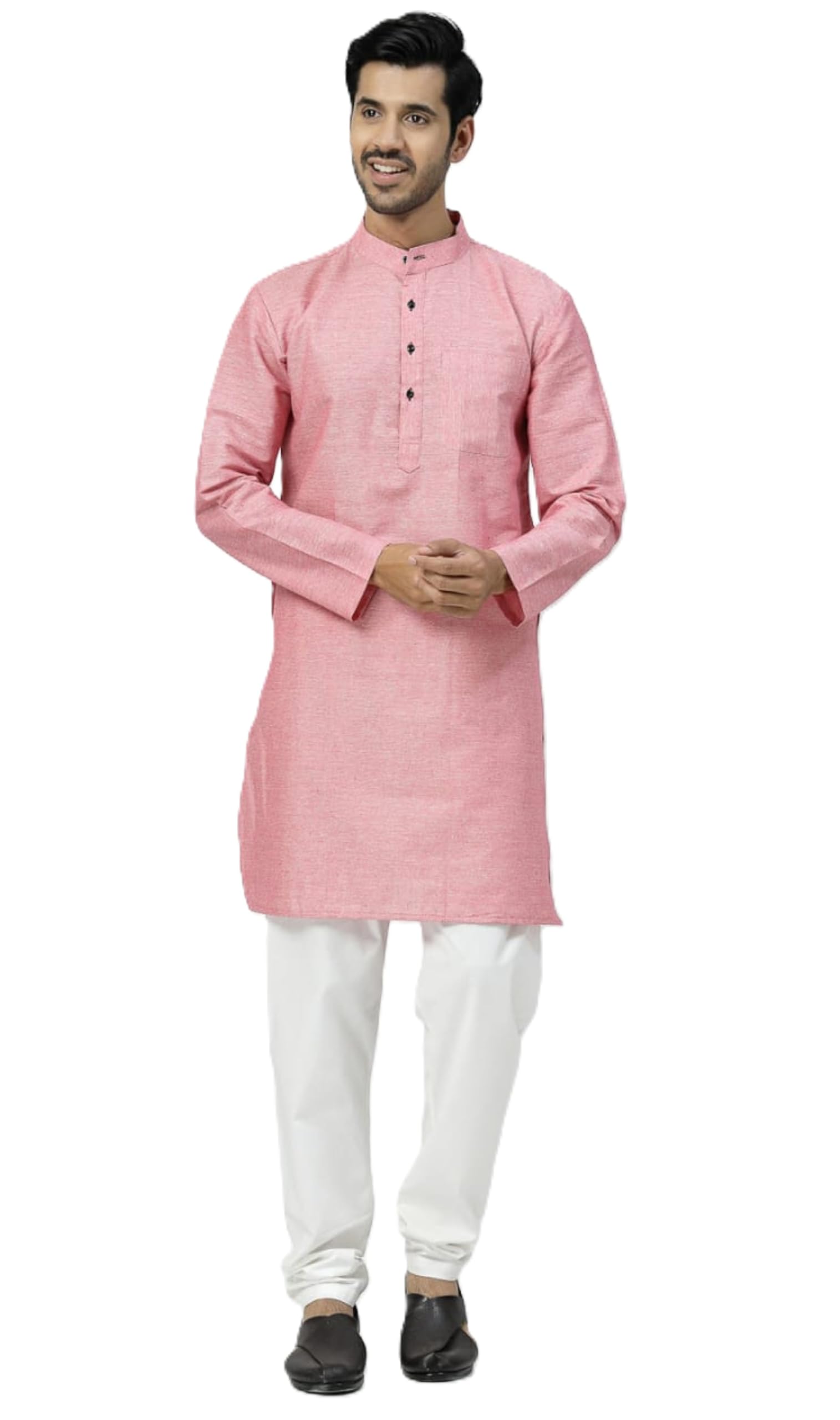 rohilcrust Men's Cotton Blend Regular Fit Long Sleeves Solid Short Kurta-picture-12