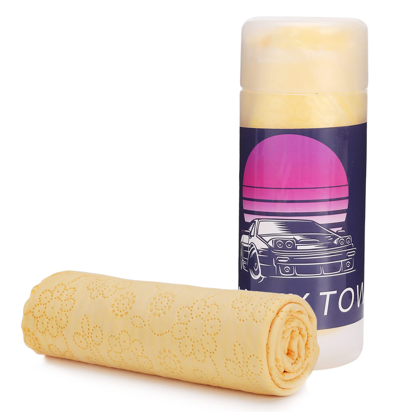 AlwaysClean Chamois Cloth for Car- 17"x13" 1 Pack- Car Cleaning Drying Shammy Towel-Super Absorbent Without Water Spots and Scratch, Shammy Cloth for Car Cleaning Wipe (Yellow)