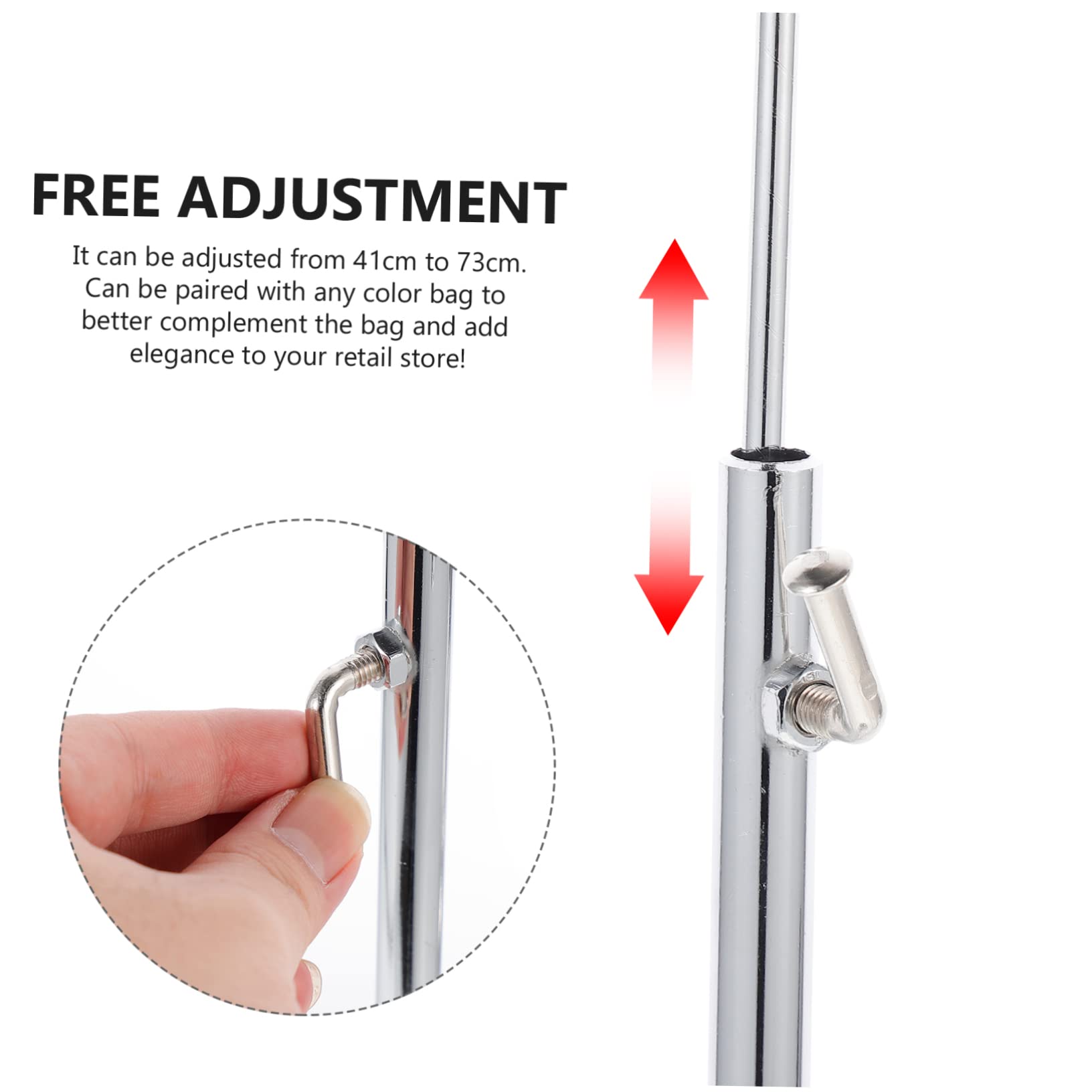 TOVINANNA Handbag Display Rack Stainless Steel Adjustable Height Round Edges Elegant Bag Storage Stand