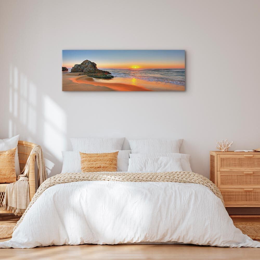 decomonkey Bilder Sonnenuntergang 150x50 cm 1 Teilig Leinwandbilder Meer