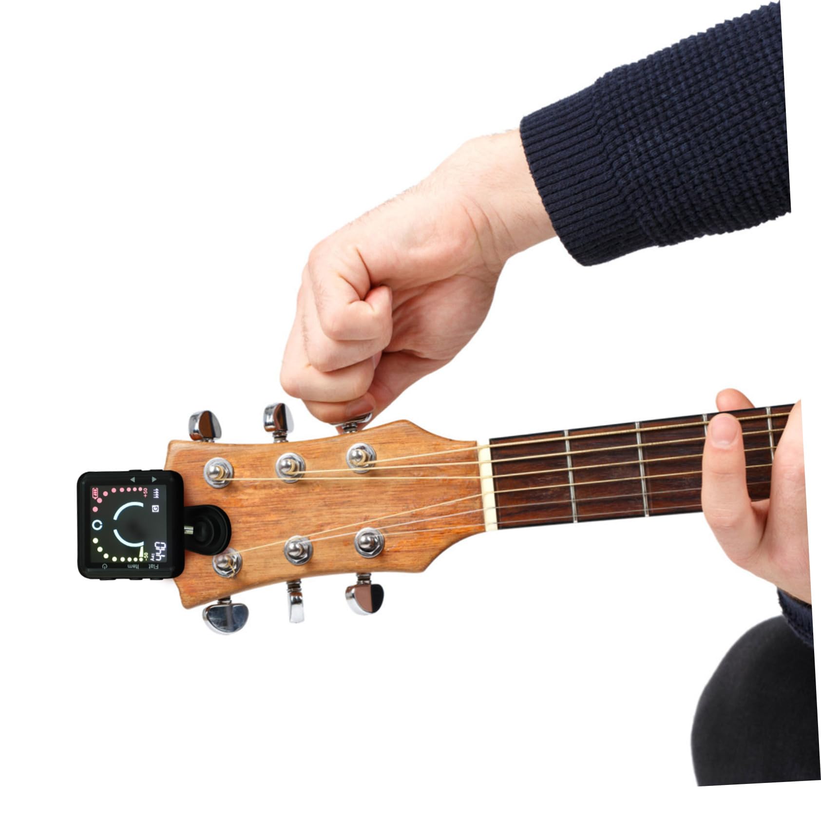 Afinador de Guitarra Clásica Recargable Clip Negro Abs | Sonido Claro y Estable, Diseño Ligero, Sintonizador de Clips para Banjo y Ukelele