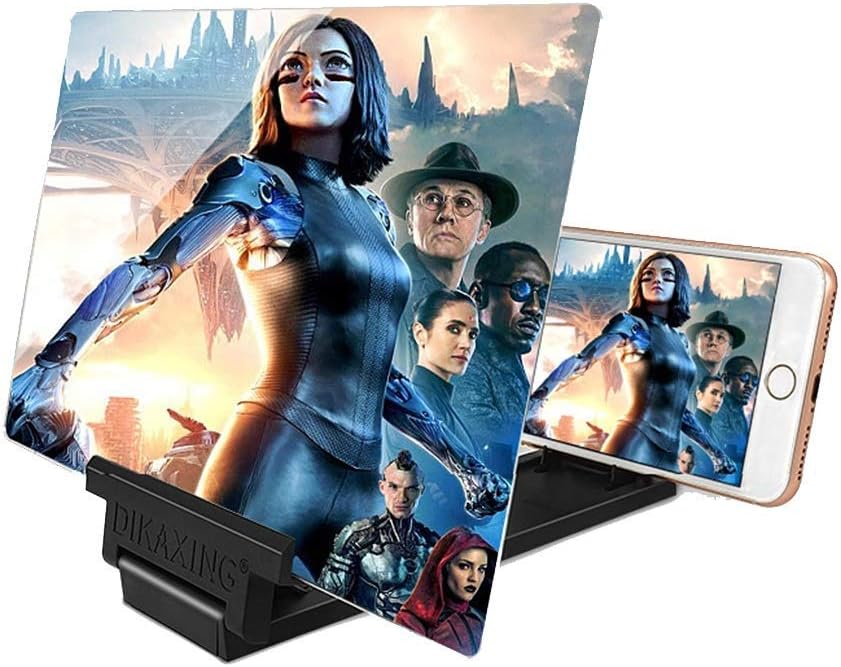 Screen Magnifier Foldable Phone Stand with Screen Amplifier 3D Mobile Phone Magnifier Projector Screen for Movies Videos and Gaming Gadgets Tech Gifts for Men (Color : White-1 Size : 18in) (Black 2)