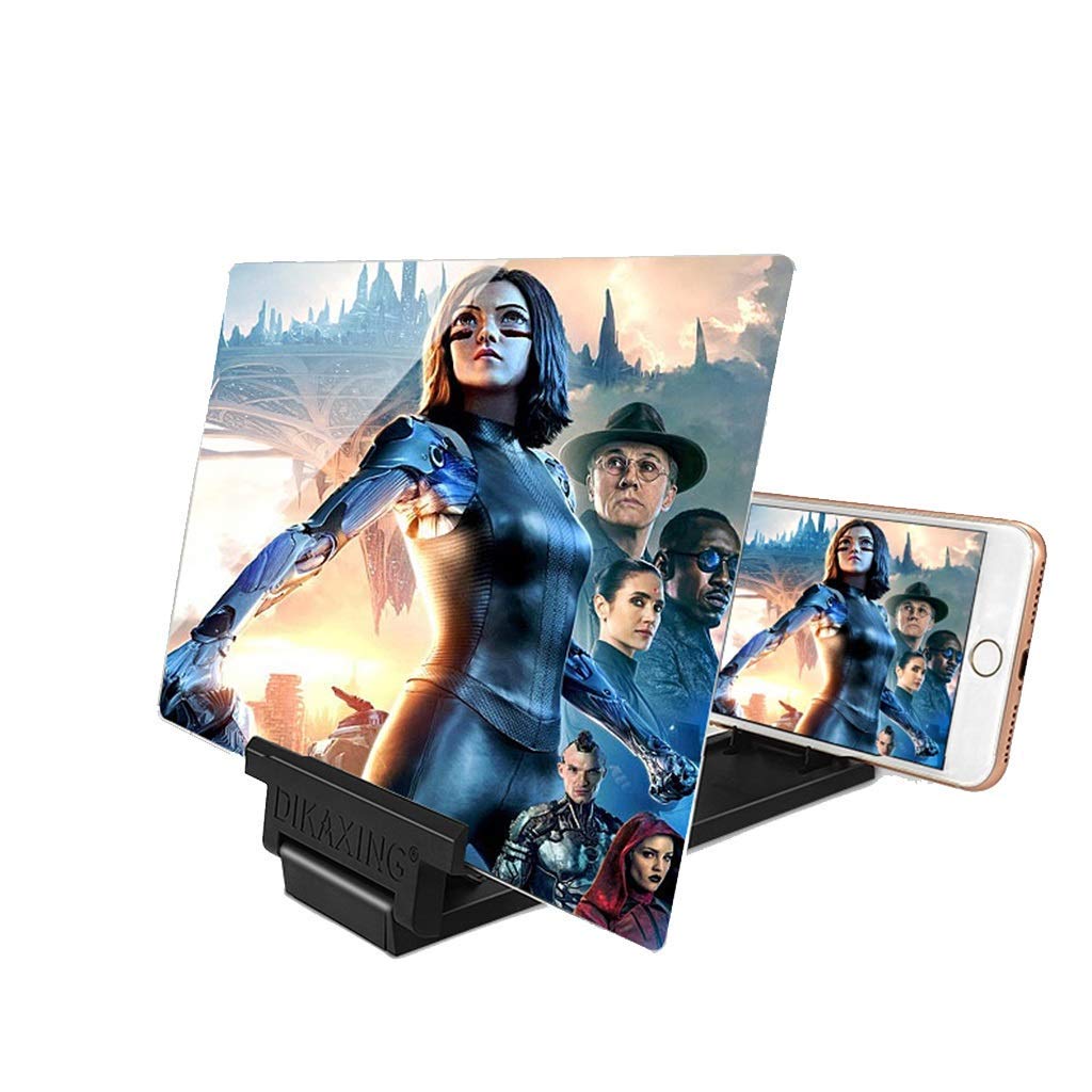 Foldable Stand With 3D Mobile Magnifier Projector For Movies, Videos(Black 2,18in)