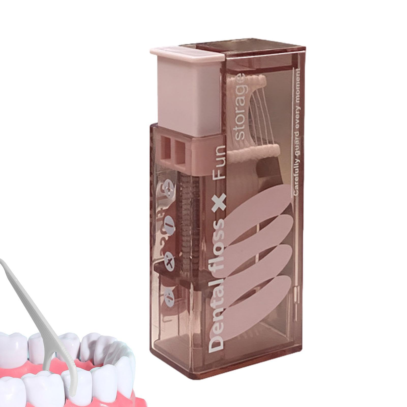 Floss Pick Case - Floss Pick Storage Box | Floss Pick Holder with 120 Disposables Dentals Picks, Portable Teeth Cleaning, Dentals Tool Toothpick Floss Perfect for Dating, Travel, Hotels Oral Care