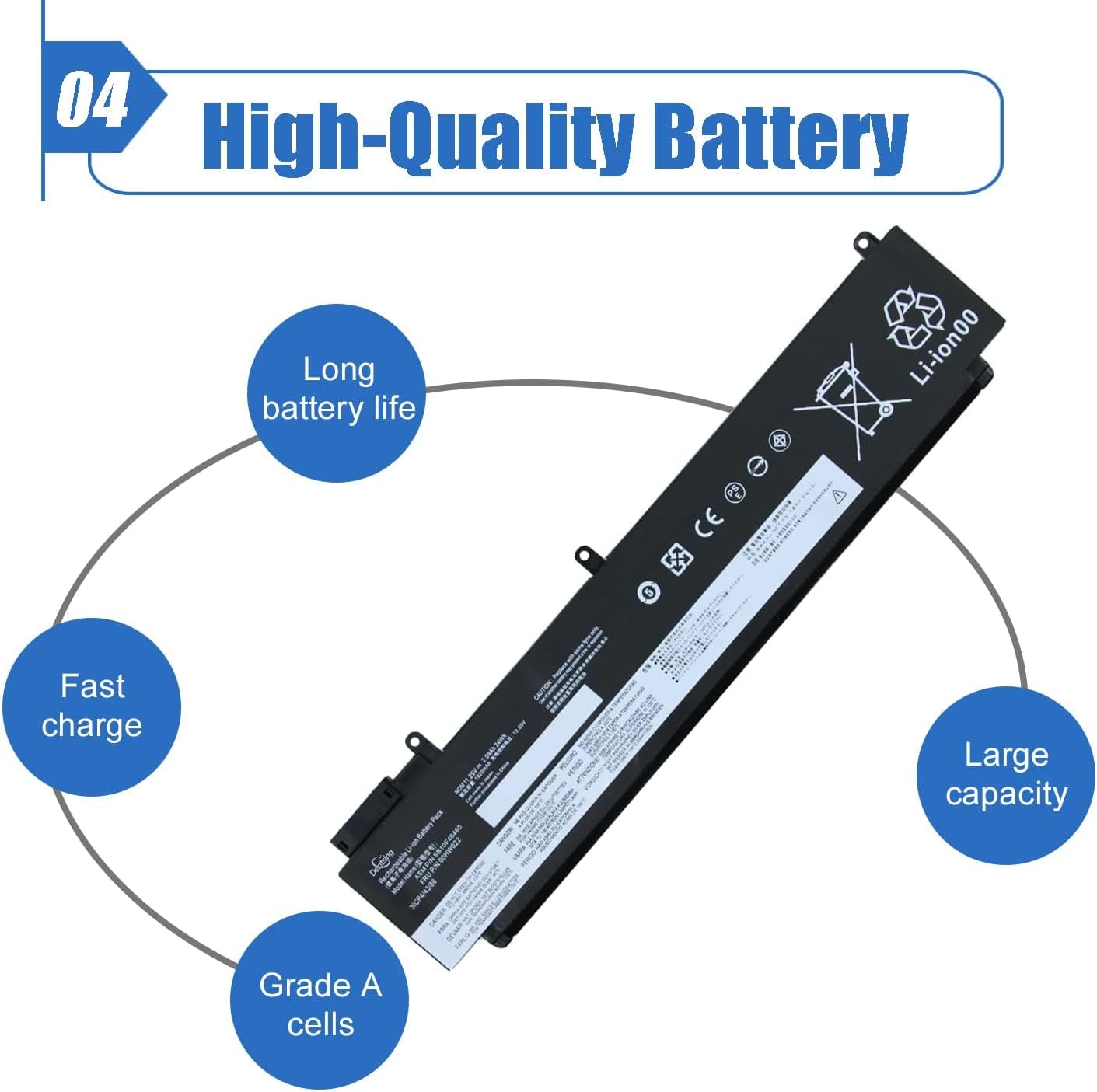 Dentsing 00HW022 SB10F46460 00HW023 SB10F46461 Laptop Battery Compatible with Lenovo ThinkPad T460s T470s Series 00HW036 SB10F46474 00HW037 SB10F46475 11.25V 24Wh 2090mAh 3-Cell