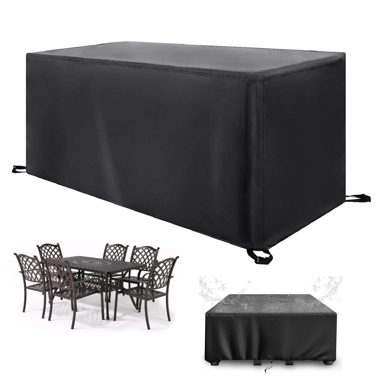 YSUEFIJO Funda Muebles Jardin Impermeable 130x75x71cm, Cubre Mueble Jardín 420D Oxford, Funda Mesa Jardin Rectangular, Anti-UV Cubierta De Mesa De Exterior, Para Mesas Sillas