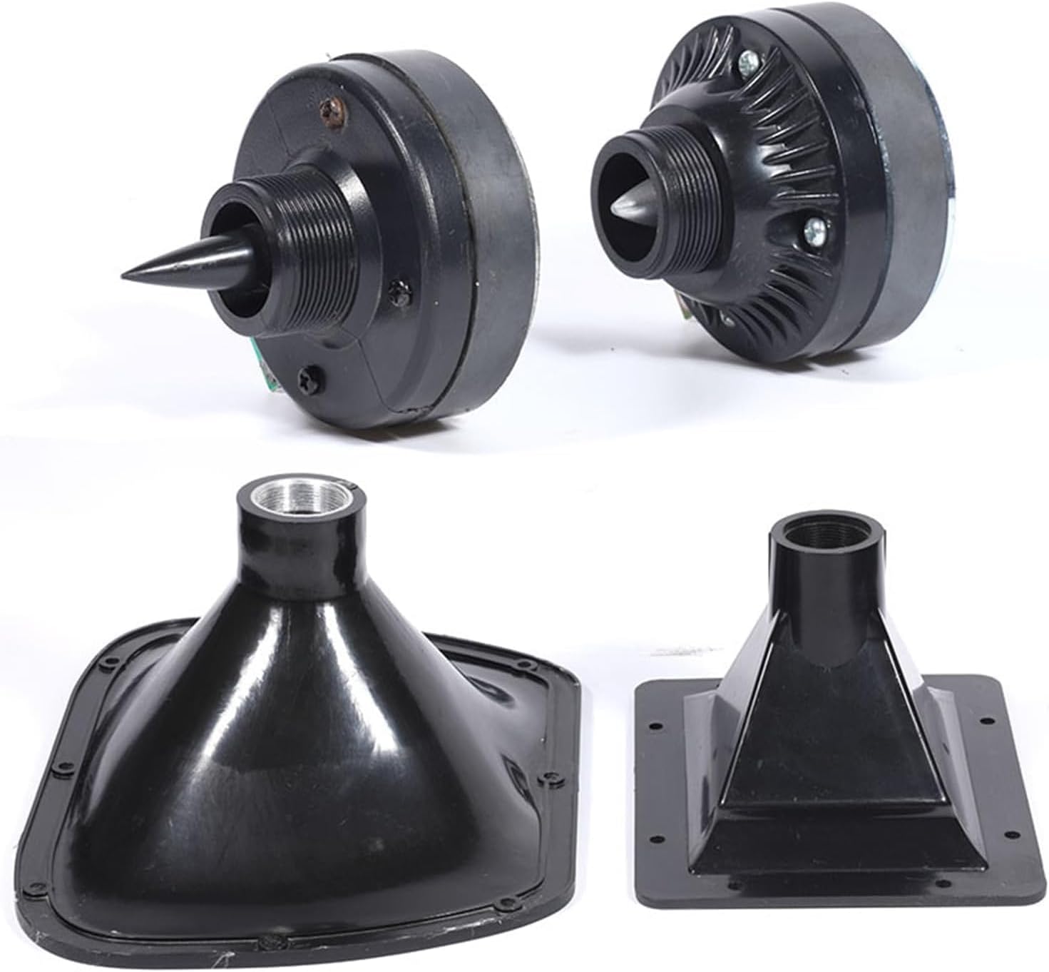 44.4Core Tweeter Horn Driver Head, 8Ohm High Sensitivity Horn Tweeter Driver Screw On Magnetic Treble Speaker Horn Head