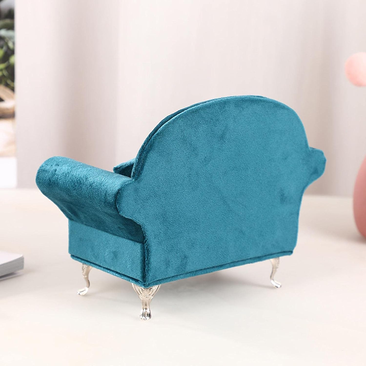 Fashion Sofa Bed Jewelry Box Dollhouse Furniture Women Jewelry Case Jewelry Trinket Box for Bedside Table Living Room Closet Dresser Decor