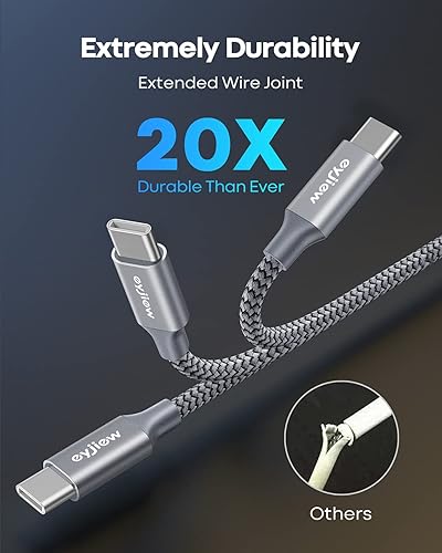 Miniatura 5 de Cable USB C 3 pies, paquete de 3, eyjiew 3A de carga rápida USB A a tipo C Cable trenzado compatible con Samsung Galaxy S22 S21 S20 S10 S9 Ultra 5G,
