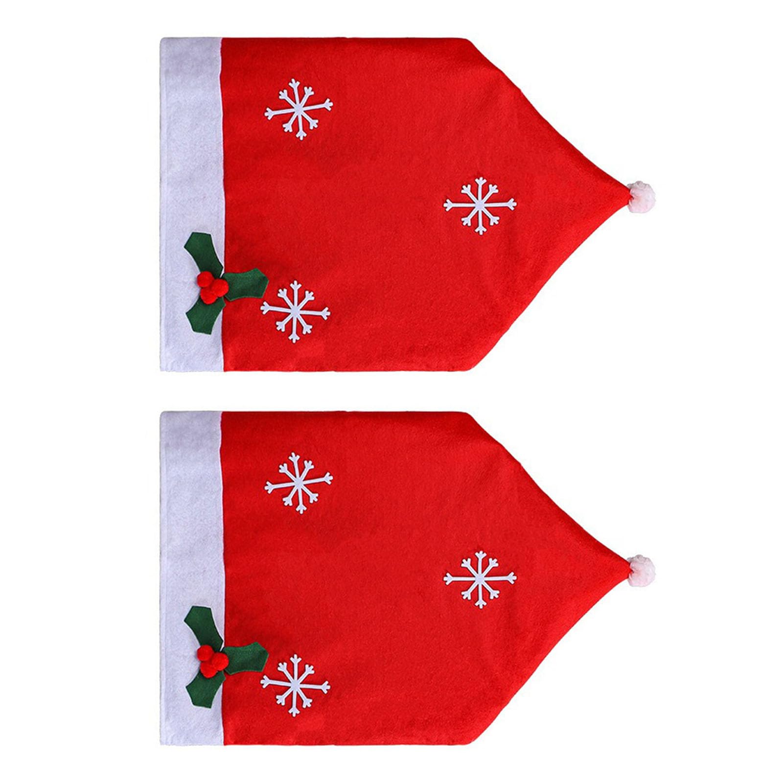 Msioytog Snowflake Pattern Chair Cover Pack of 2 Quick Drying Fabric for Christmas Home Decoration and Seasonal Celebration Family Gathering Chair Cover