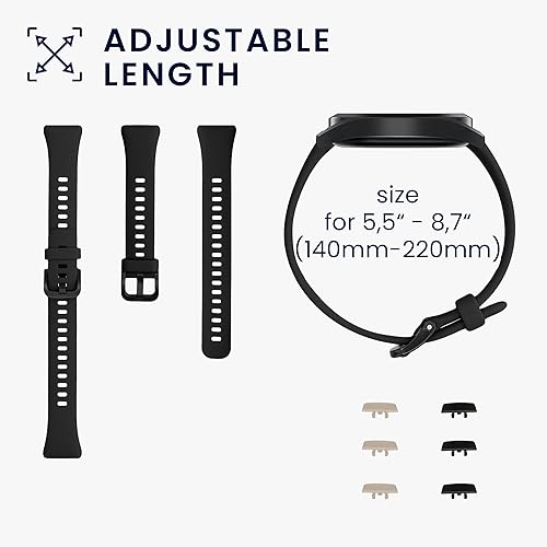 Miniatura 5 de kwmobile Straps Compatible with Huawei Band 6 Straps - 2x Replacement Silicone Watch Bands - BlackMoss Green