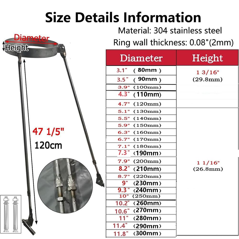 Soporte de tubo de chimenea, soportes de pared universales para estufa de leña, kit de soporte de techo de acero sólido resistente a la intemperie, solución de instalación duradera y fiable
