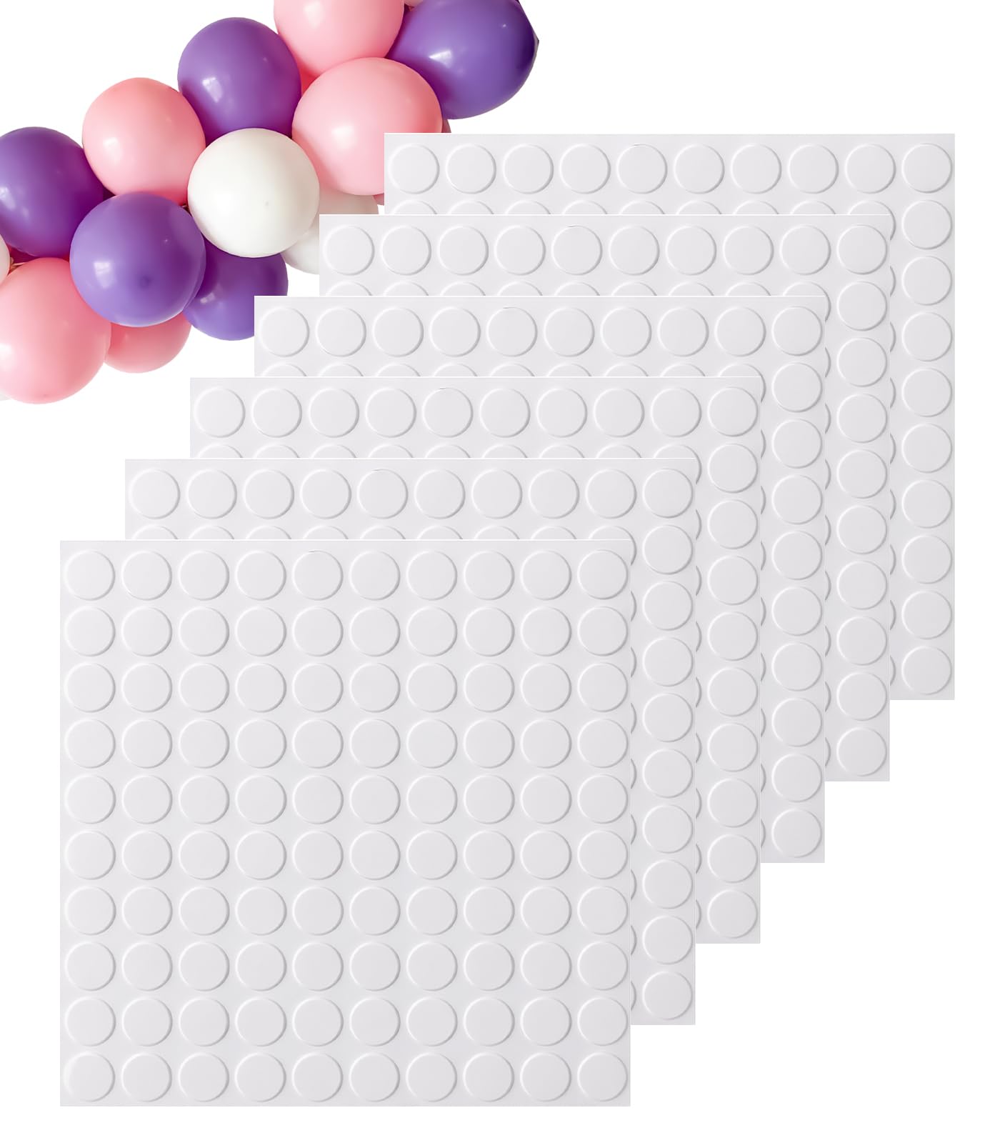 Lafefe 600pcs Circular Balloon Glue Dots, Extra Strong Glue Dots Double Sided for Birthday Party Wedding Christmas Balloons Crafts Decoration (10mm)
