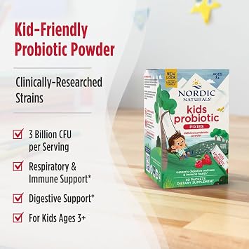 Nordic Naturals Kids Probiotic Powder, 3B CFU, Berry - 30 Packets