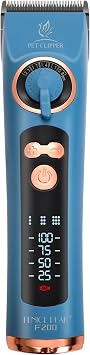 Professional Dog Grooming Clippers with 12H Runtime & Replaceable 440C Blade, 3-Speed Low Noise Electric Dog Shaver for Thick, Matted, Curly Hair, Cordless Clipper for Groomer & Home Use, Blue
