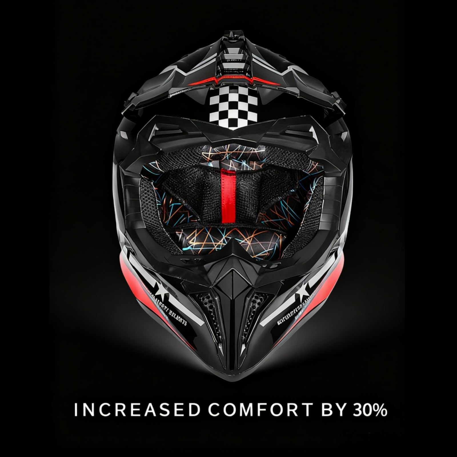 Motocross MTB Helm Fullface, Erwachsener Cross Helm mit Brille Maske Handschuhe, Motorrad Downhill Full Face Helm Downhill Motorradhelm ATV Motorradhelm Inklusive 2 Größen Helmfutter