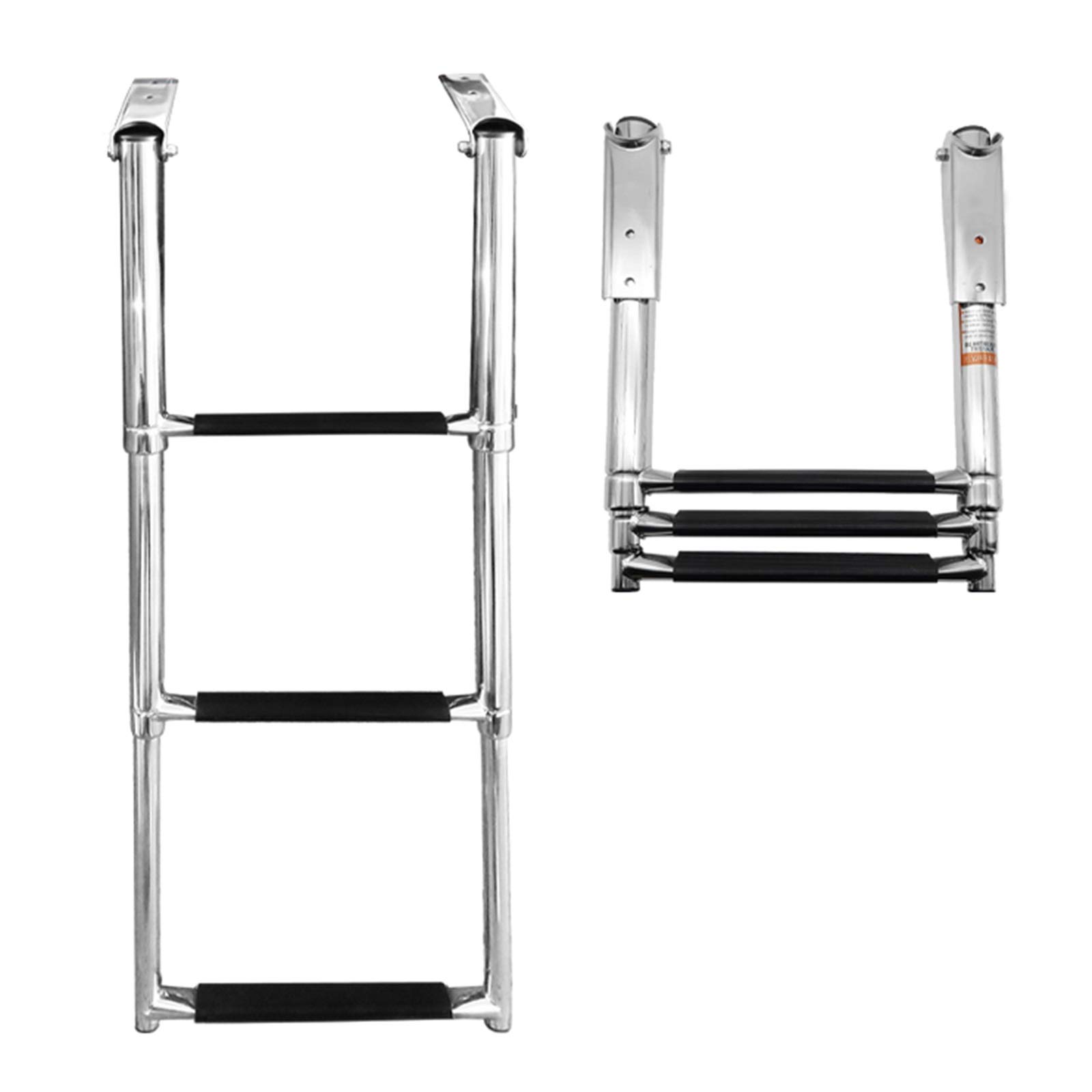 IEOWY Telescoping Stainless Steel Boat Ladder, Marine Dock Boarding Ladder, 4 Steps, Supports Up to 330 lbs, Ideal for Yachts and Swimming Docks