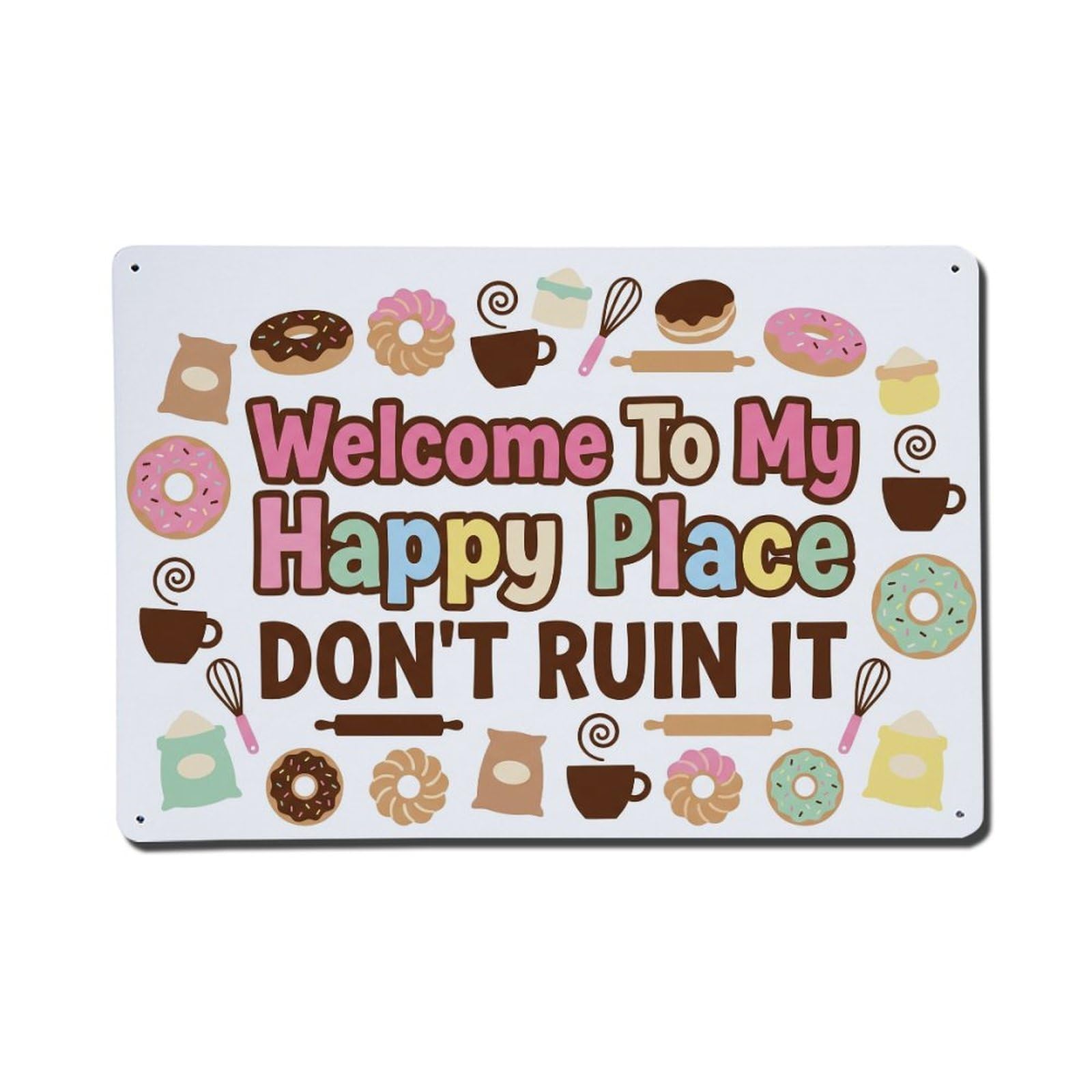 Donut Sweet Cafe Humor Metal Tin Sign Plaque Wall Decor for Cafe, Club Bar, Office, Home Garden Metal Poster 8x12Inch