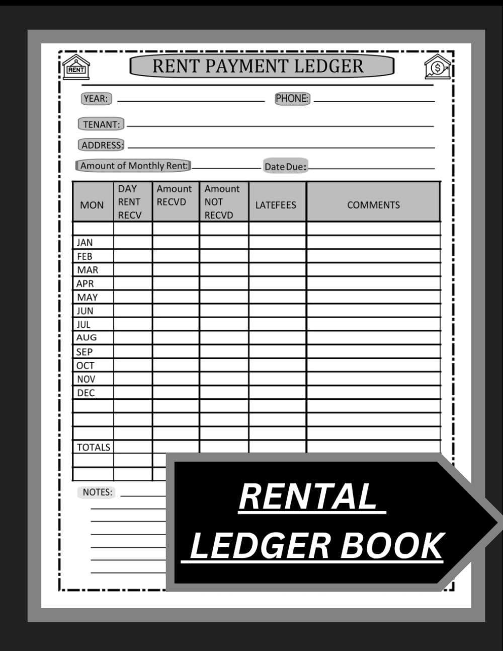 Amazon.com: Rental Payment Ledger Book: Simple Rental Ledger Book ...