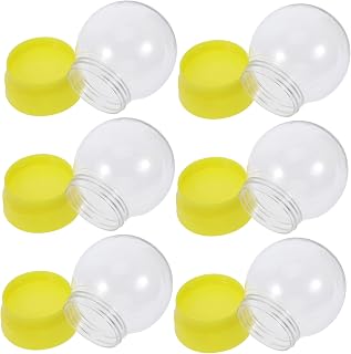 6pcs Transparent Plastic Snow Globe DIY Kit Clear Sphere for Craft Projects Home Decor Unique Handmade Snowglobes Crafting Accessory