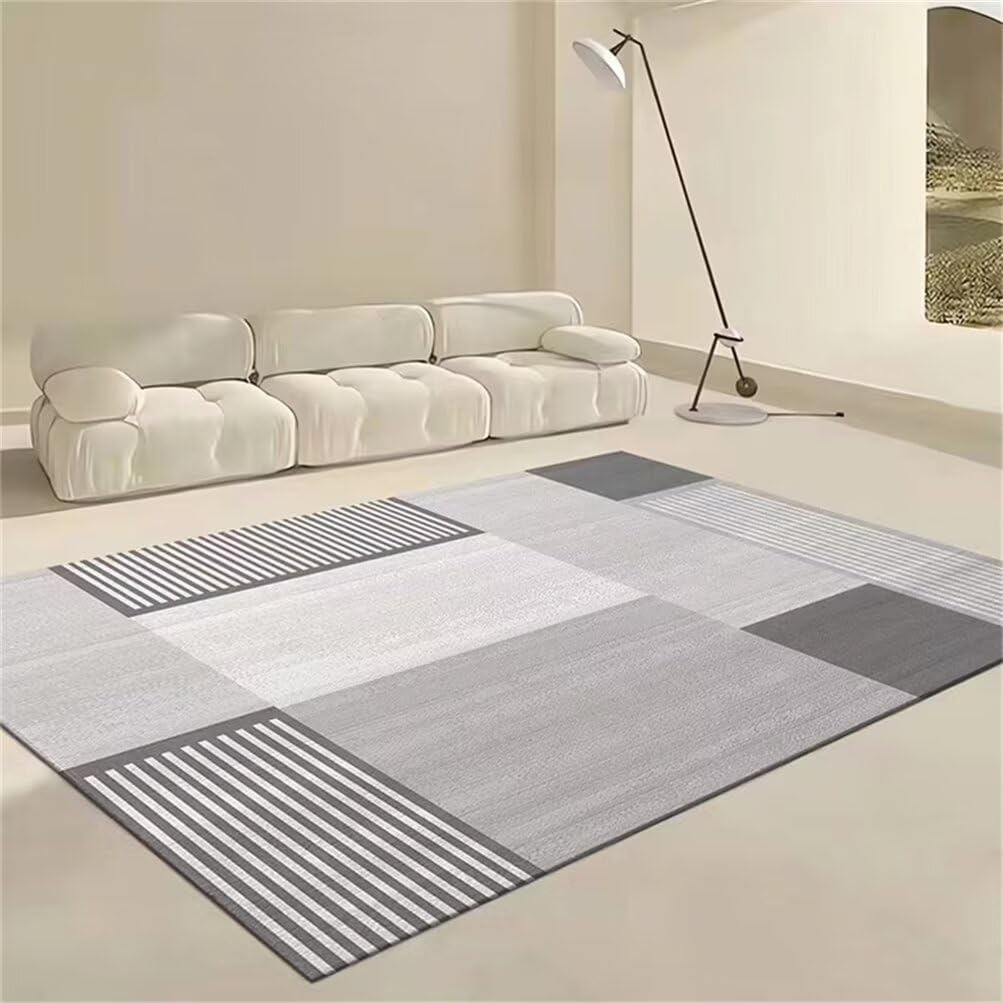 Tapis de chambre gris 180x250cm à motif géométrique pour enfants