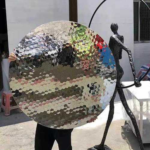 Maoping Hexagonal Concave Mirror Polished Contemporary Sculpture Stainless Steel Sculptures For (Hexagonal Scale Armour 80Cm) #TOP1