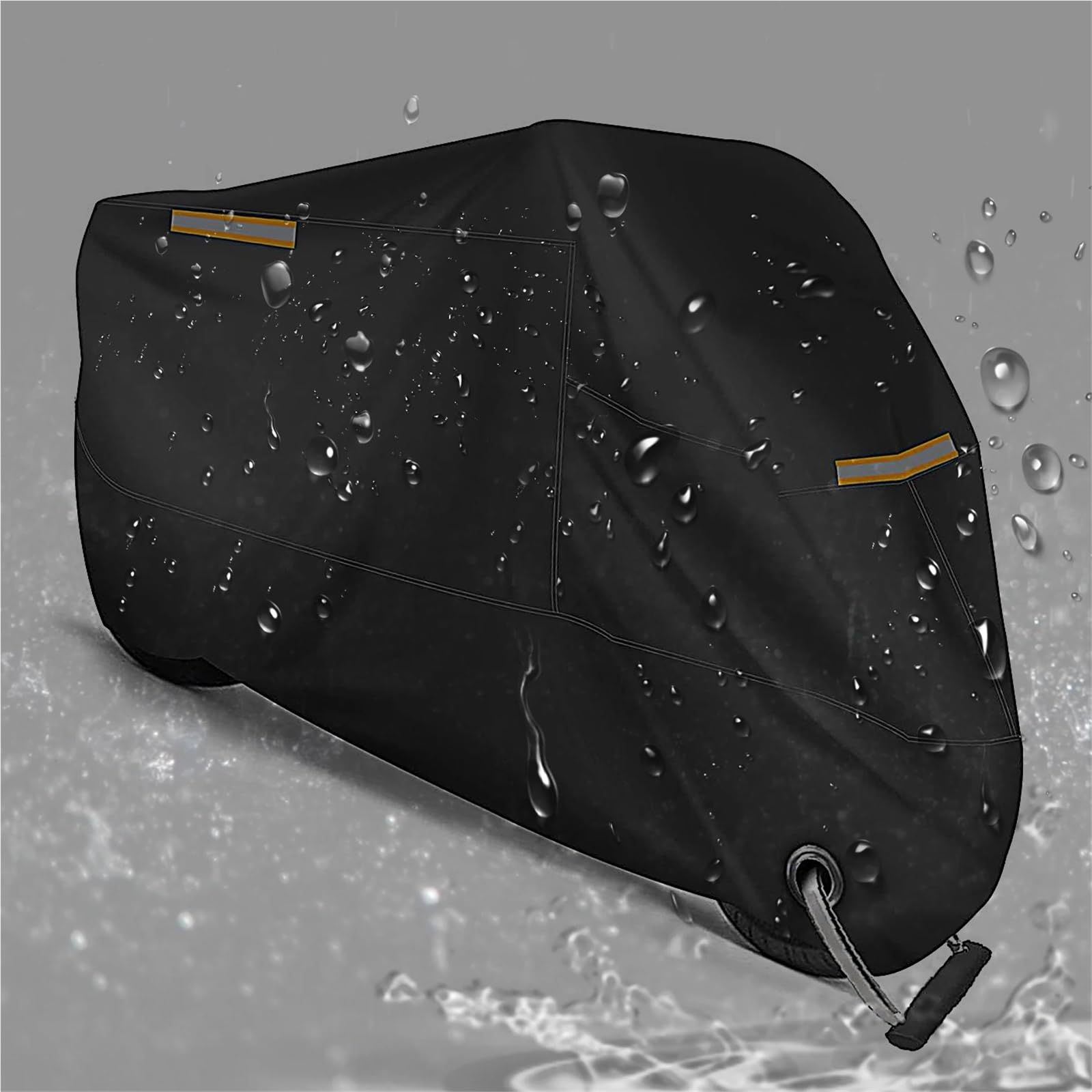 Coprimoto in poliestere | Copertura da esterno M-4XL nera con foro di bloccaggio(3XL)