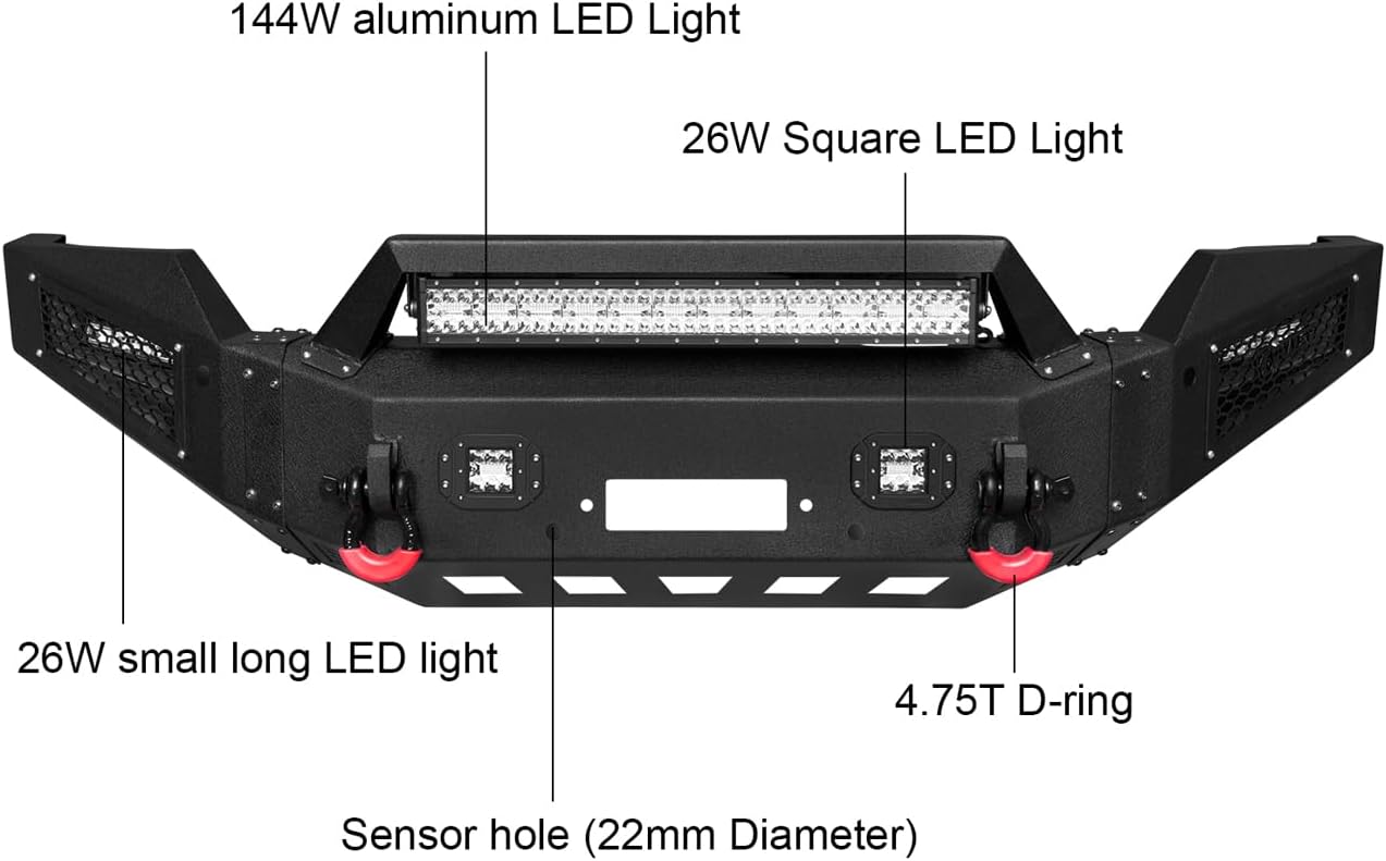 Vijay Front and Rear Bumper Fits 2022-2026 Tundra with Winch Plate and Lights