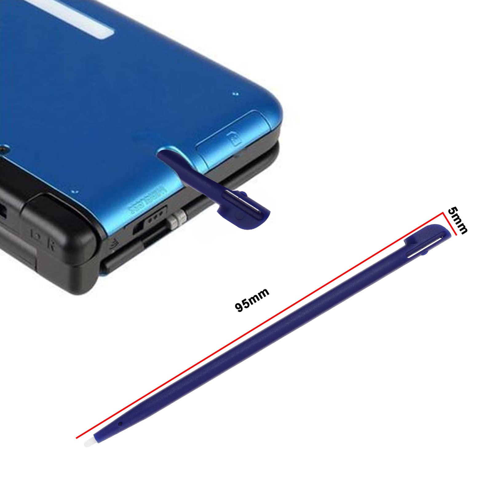 10 lápices táctiles de repuesto compatibles con Nintendo 2DS Pen Tip consola de juegos, lápiz capacitivo de plástico, accesorios de consola de juegos, 95 mm