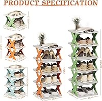 Vista 3 de Organizador de almacenamiento de zapatos de varias capas, zapatero estrecho y vertical, pequeño soporte vertical para zapatos, organizador